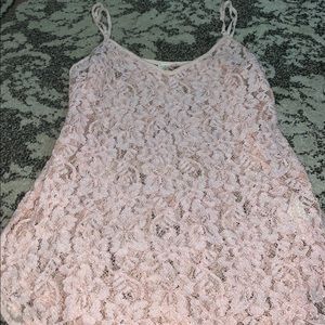 Lace Pink Tank Top